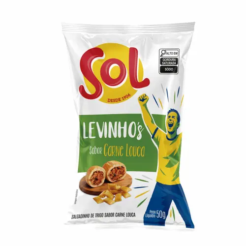 SALGADINHO CARNE LOUCA LEVINHOS SOL 50G