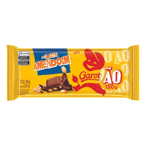 BARRA CHOCOLATE AMENDOIM AO LEITE GAROTO 150G
