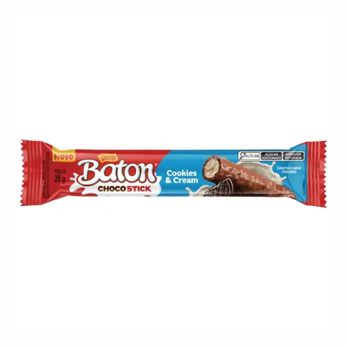 CHOCOLATE CHOCO STICK COOKIES CREAM BATON GAROTO 26G