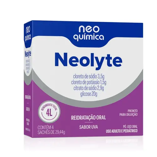 SORO REIDRATACAO ORAL COM 4 SACHES UVA NEOLYTE