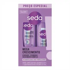 KIT SHAMPOO E CONDICIONADOR MEGA CRESCIMENTO SEDA 300ML E 190ML
