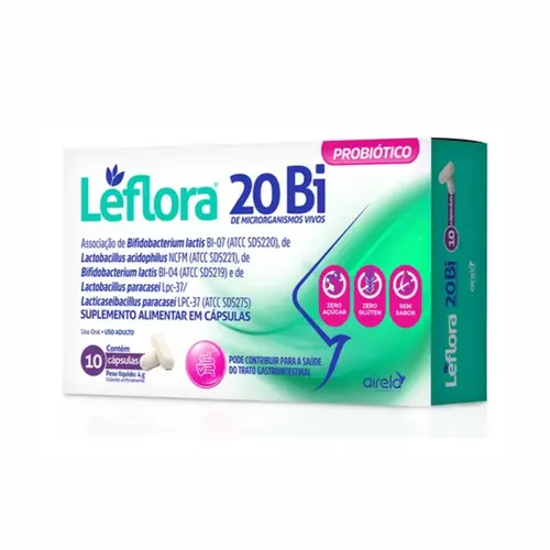 SUPLEMENTO ALIMENTAR PROBIOTICO LEFLORA 20BI COM 10 CAPSULAS