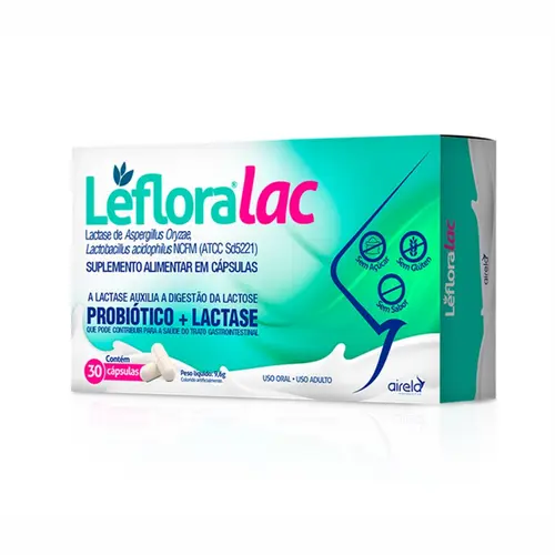 SUPLEMENTO ALIMENTAR PROBIOTICO + LACTOSE LEFLORA LAC COM 30 CAPSULAS