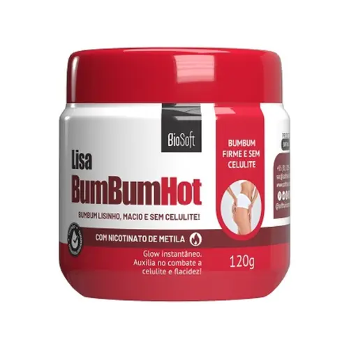 CREME LISA BUMBUM HOT COMBATE CELULITE E FLACIDEZ BIOSOFT 120G