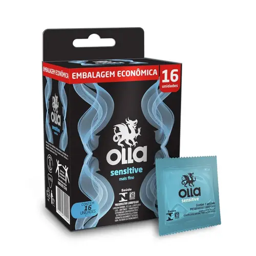 PRESERVATIVO SENSITIVE MAIS FINO COM 16 UNIDADES OLLA
