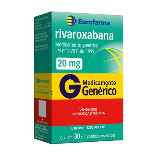 RIVAROXABANA 20MG C/30 COMPRIMIDOS REVESTIDO EUROFARMA - EUROFARMA ...