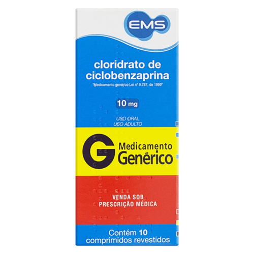 CLORIDRATO DE CICLOBENZAPRINA 10MG C/10 COMPRIMIDOS EMS - EMS S/A GENERICOS
