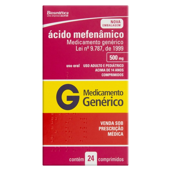 ÁCIDO MEFENÂMICO 500MG C/24 COMPRIMIDOS BIOSINTÉTICA - BIOSINTETICA FARMACE