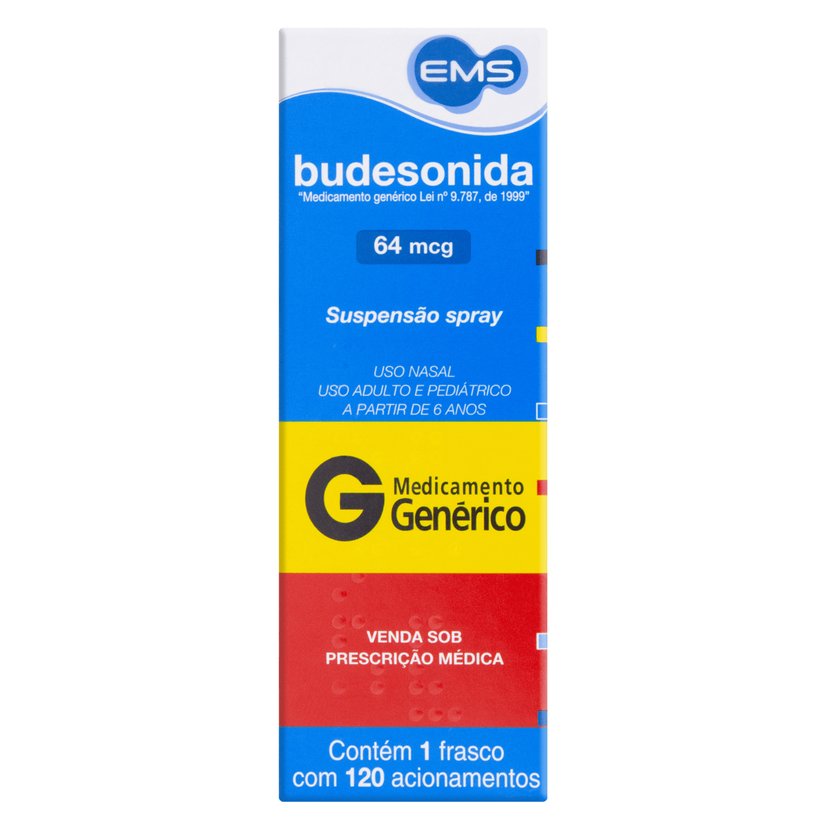 BUDESONIDA 64MCG SUSPENSÃO SPRAY 120 DOSES EMS - EMS S/A GENERICOS