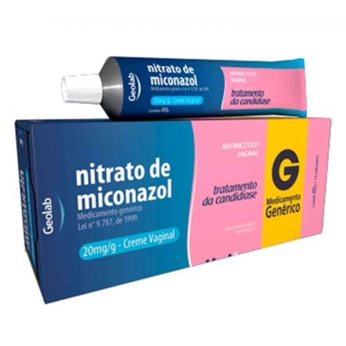 NITRATO DE MICONAZOL 20MG/G CREME VAGINAL 80G GEOLAB - GEOLAB INDUSTRIA FAR