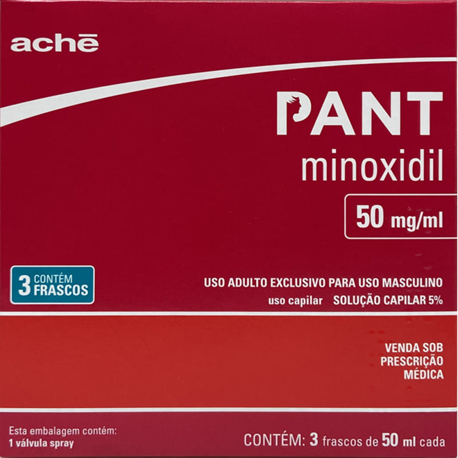 PANT 50MG/ML SOLUÇÃO CAPILAR 3 FRASCOS C/50ML - ACHE LABORATORIOS FA