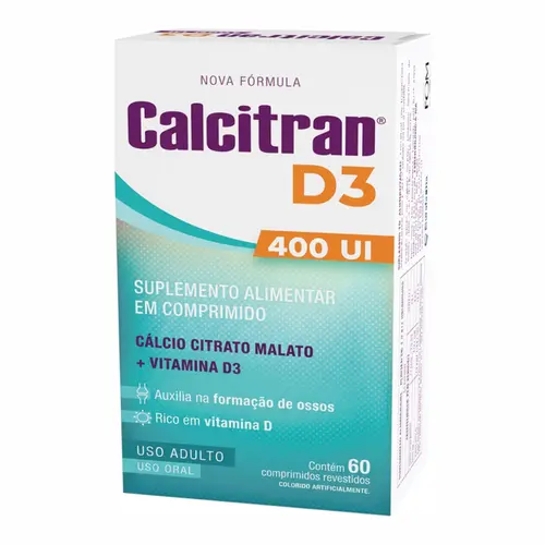 SUPLEMENTO DE CALCIO CALCITRAN D3 400MG COM 60 COMPRIMIDOS