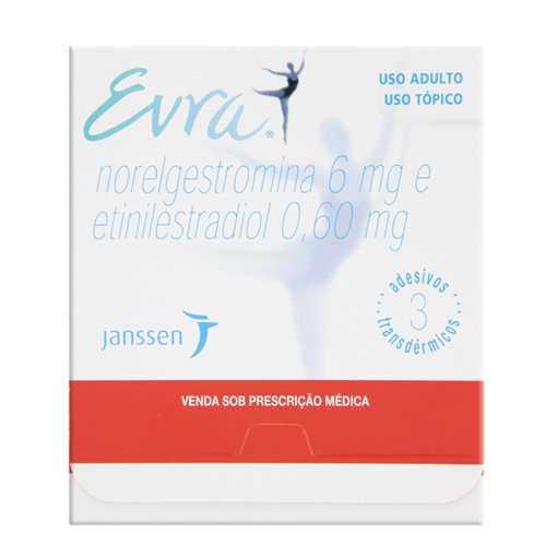 EVRA 6MG + 0,6 ADESIVOS TRANSDÉRMICO C/3 UNIDADES - JANSSEN-CILAG FARMAC