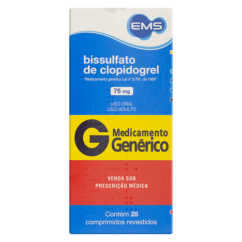 BISSULFATO DE CLOPIDOGREL 75MG C/28 COMPRIMIDOS REVESTIDOS EMS - EMS S ...